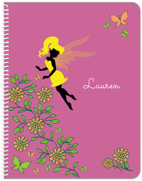 Thumbnail for Personalized Fairy Notebook X - Butterfly Fairy - Pink Background - Front View