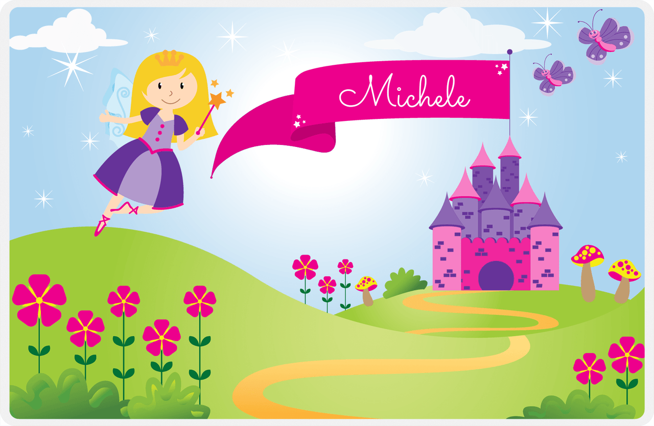Personalized Fairy Placemat I - Castle Hill - Blonde Fairy -  View