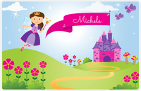 Thumbnail for Personalized Fairy Placemat I - Castle Hill - Brunette Fairy -  View