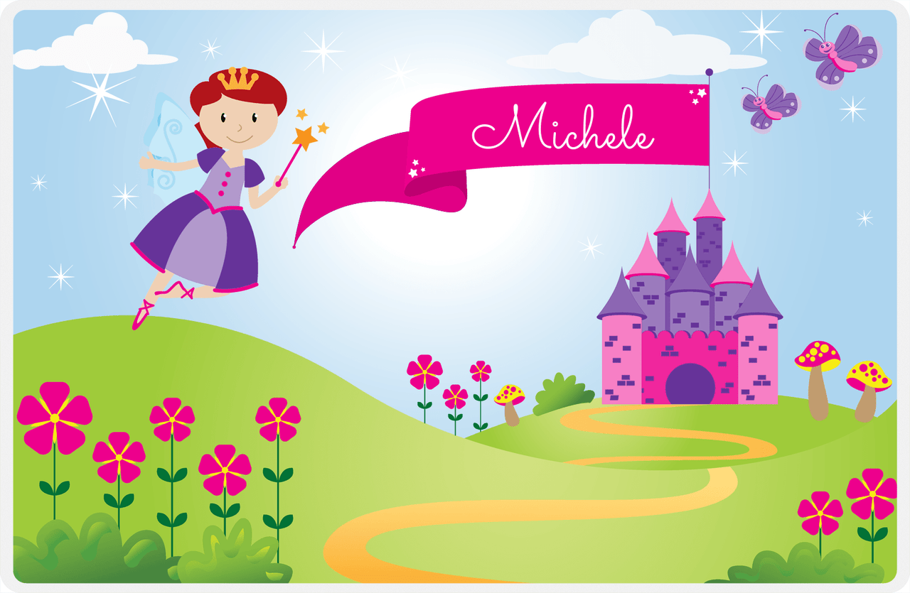 Personalized Fairy Placemat I - Castle Hill - Redhead Fairy -  View