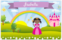 Thumbnail for Personalized Fairy Placemat II - Rainbow Castle - Black Fairy -  View