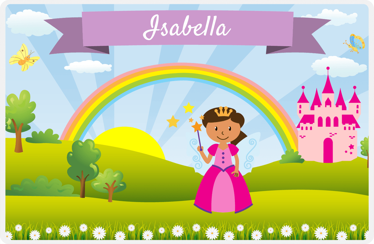 Personalized Fairy Placemat II - Rainbow Castle - Black Fairy II -  View