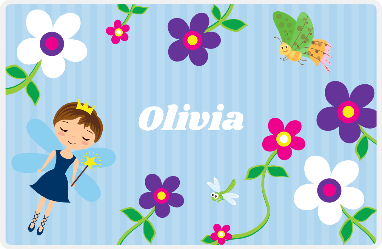 Personalized Fairy Placemat IV - Flower Fairy - Brunette Fairy -  View