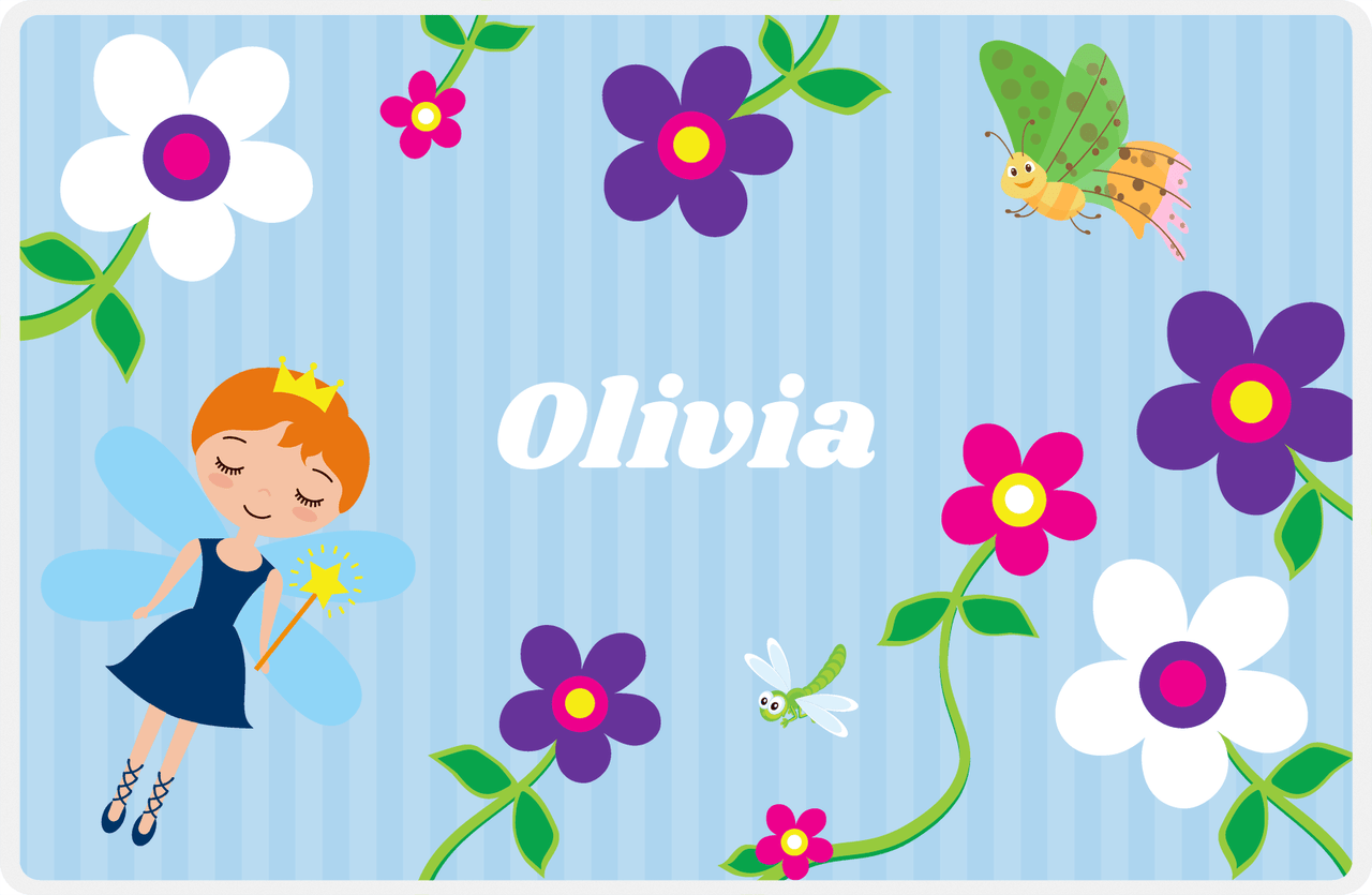 Personalized Fairy Placemat IV - Flower Fairy - Redhead Fairy -  View
