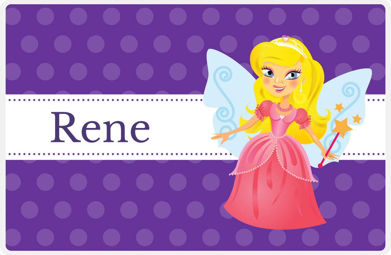 Personalized Fairy Placemat VI - Ribbon Nameplate - Blonde Fairy -  View