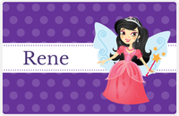 Thumbnail for Personalized Fairy Placemat VI - Ribbon Nameplate - Black Hair Fairy -  View