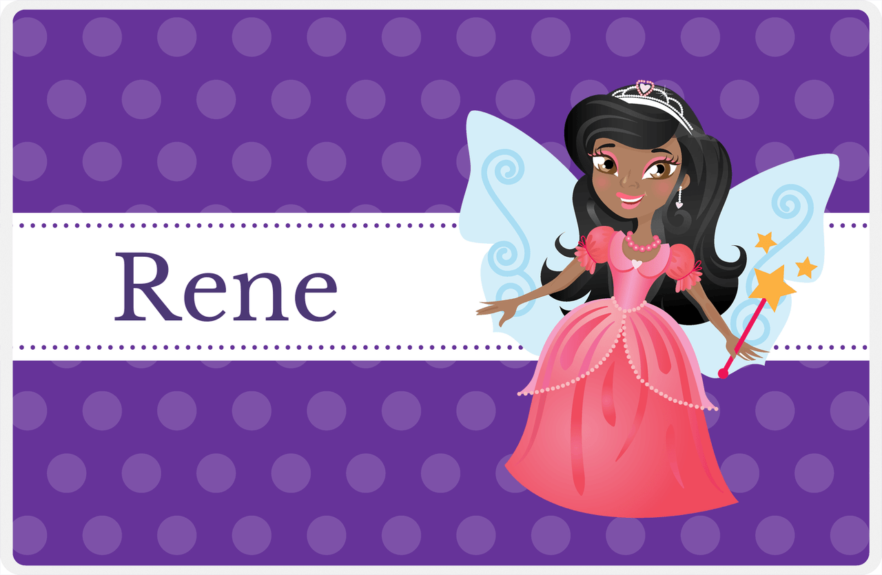 Personalized Fairy Placemat VI - Ribbon Nameplate - Black Fairy II -  View