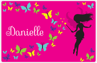 Thumbnail for Personalized Fairy Placemat VIII - Butterfly Fairy - Pink Background -  View