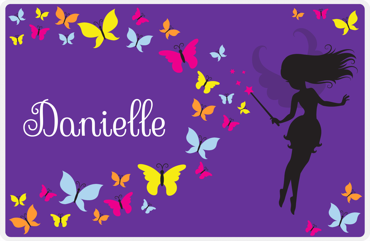Personalized Fairy Placemat VIII - Butterfly Fairy - Purple Background -  View