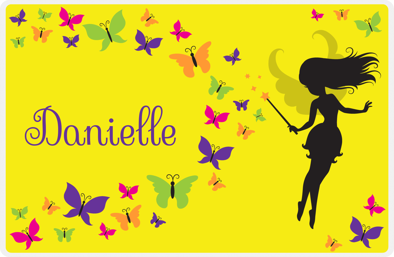 Personalized Fairy Placemat VIII - Butterfly Fairy - Yellow Background -  View