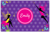Thumbnail for Personalized Fairy Placemat IX - Purple Background - Polka Dots -  View