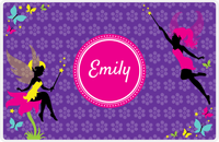 Thumbnail for Personalized Fairy Placemat IX - Purple Background - Flowers -  View