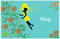 Thumbnail for Personalized Fairy Placemat X - Butterfly Fairy - Teal Background -  View
