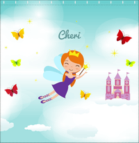 Thumbnail for Personalized Fairy Shower Curtain III - Cloud Castle - Redhead Fairy - Decorate View