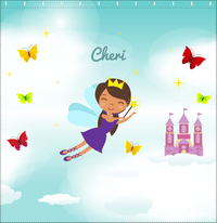 Thumbnail for Personalized Fairy Shower Curtain III - Cloud Castle - Black Fairy I - Decorate View