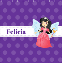 Thumbnail for Personalized Fairy Shower Curtain VI - Ribbon Nameplate - Black Hair Fairy I - Decorate View