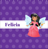 Thumbnail for Personalized Fairy Shower Curtain VI - Ribbon Nameplate - Black Fairy I - Decorate View