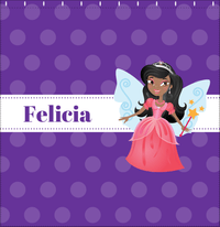 Thumbnail for Personalized Fairy Shower Curtain VI - Ribbon Nameplate - Black Fairy II - Decorate View