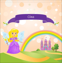 Thumbnail for Personalized Fairy Shower Curtain VII - Dragonfly Ribbon - Blonde Fairy - Decorate View