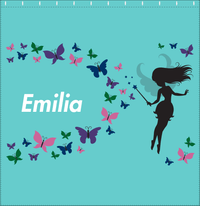 Thumbnail for Personalized Fairy Shower Curtain VIII - Butterfly Fairy - Teal Background - Decorate View