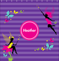 Thumbnail for Personalized Fairy Shower Curtain IX - Purple Background with Horizontal Stripes - Decorate View
