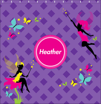 Thumbnail for Personalized Fairy Shower Curtain IX - Purple Background with Diamonds - Decorate View