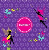 Thumbnail for Personalized Fairy Shower Curtain IX - Purple Background with Flowers - Decorate View