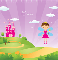Thumbnail for Personalized Fairy Shower Curtain V - Castle Heart - Brunette Fairy - Decorate View
