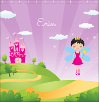 Thumbnail for Personalized Fairy Shower Curtain V - Castle Heart - Black Hair Fairy I - Decorate View