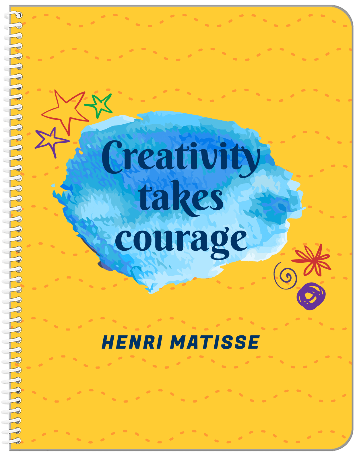 Personalized Famous Quotes Notebook - Henri Matisse - Front View