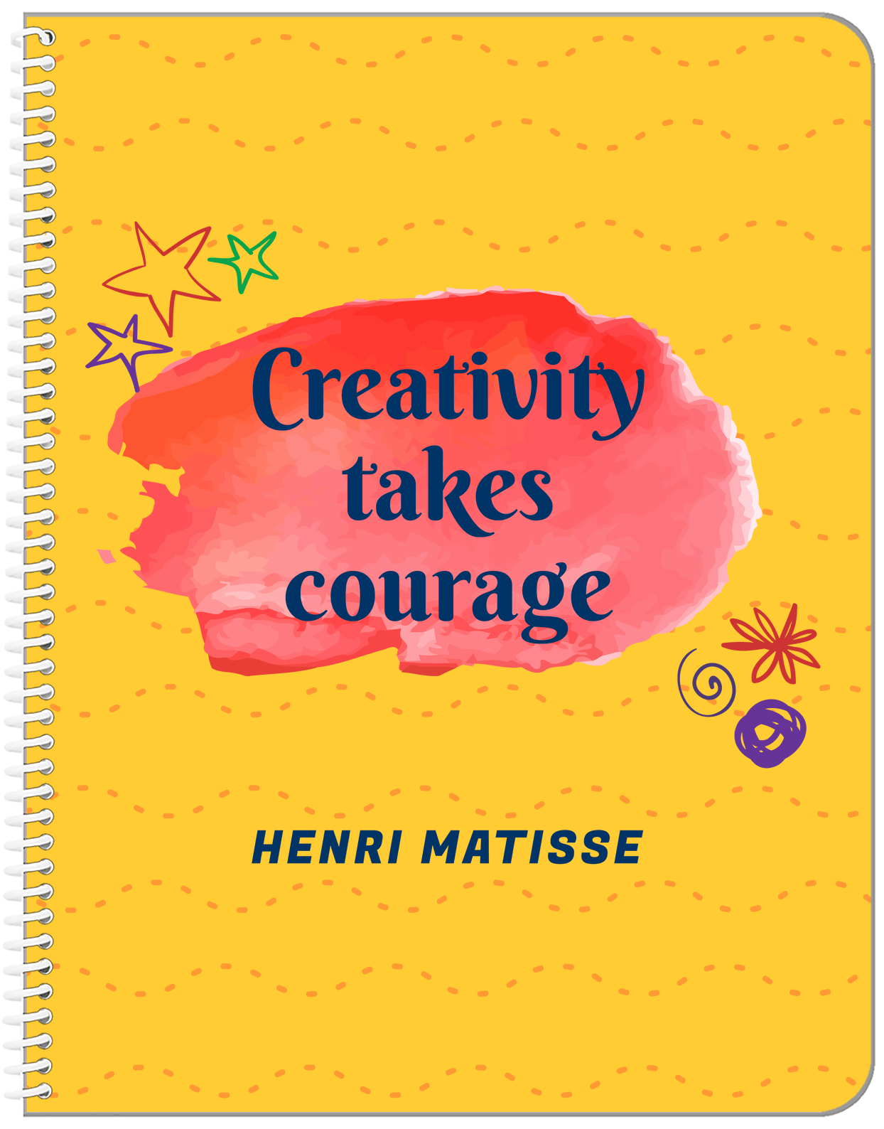 Personalized Famous Quotes Notebook - Henri Matisse - Front View