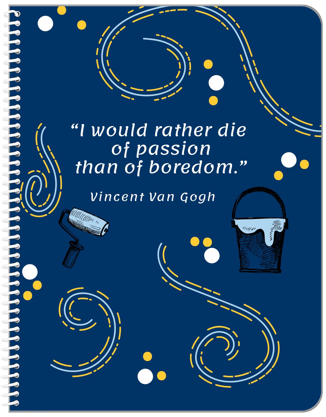 Personalized Famous Quotes Notebook - Vincent Van Gogh - Front View