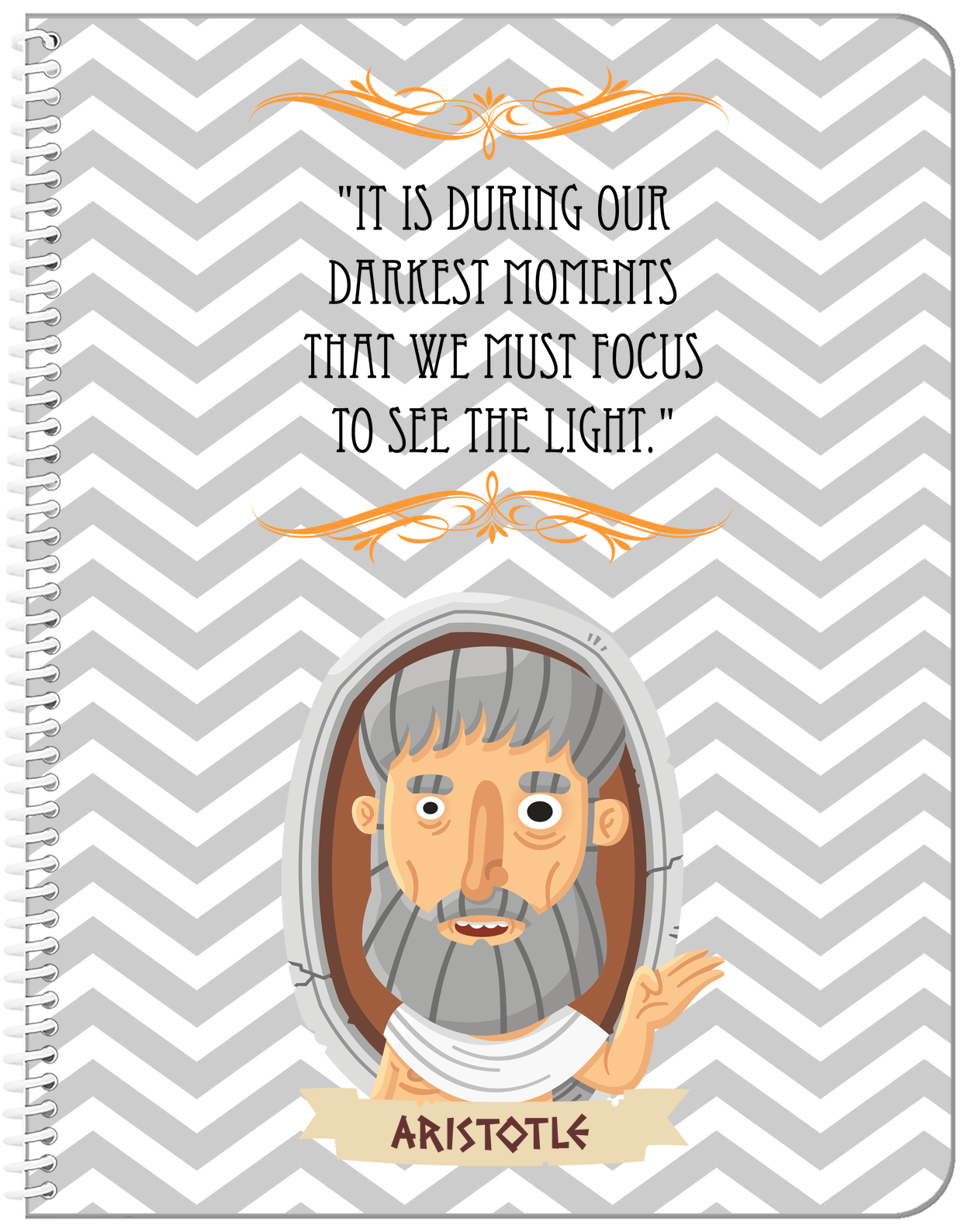 Famous Quotes Notebook - Aristotle - Front View