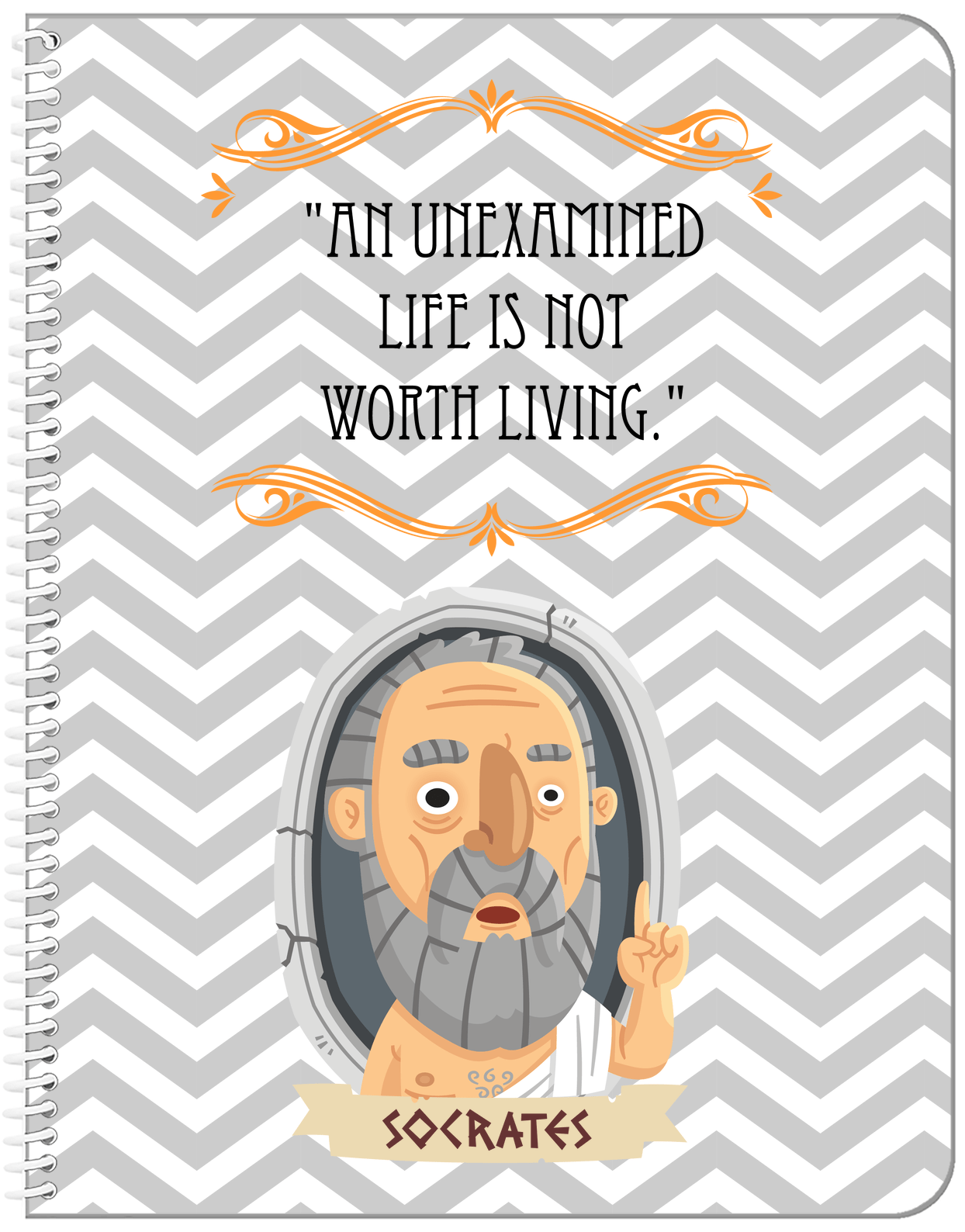Famous Quotes Notebook - Socrates - Front View