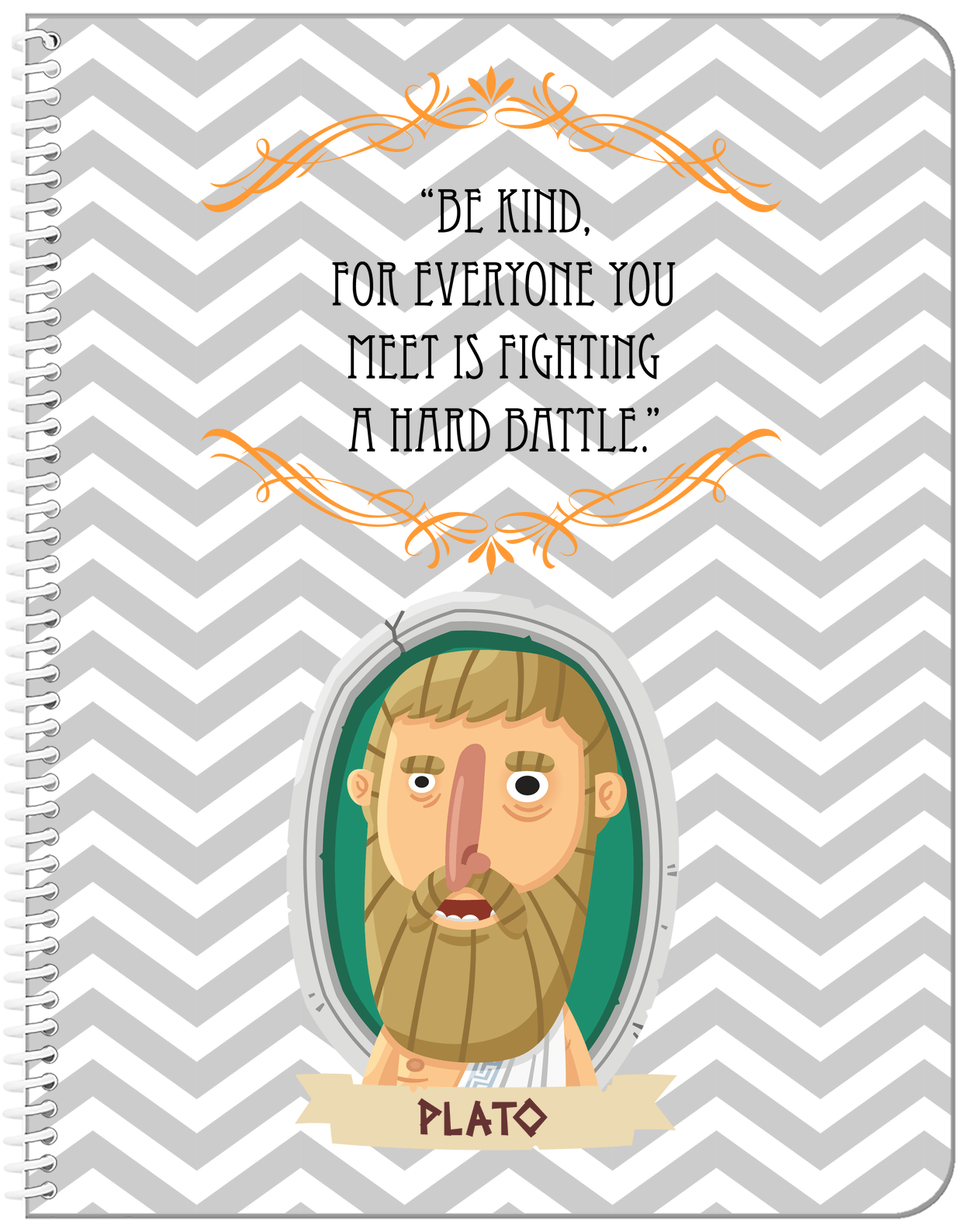 Famous Quotes Notebook - Plato - Front View