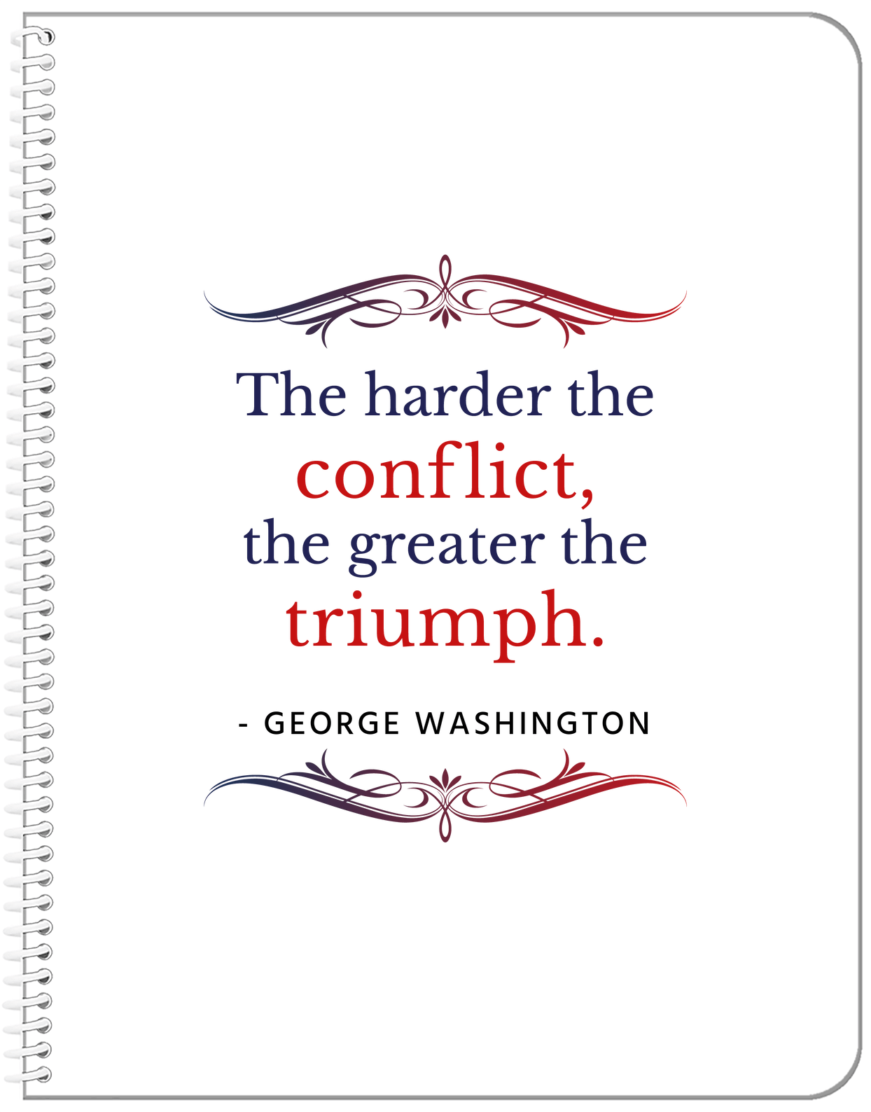 Famous Quotes Notebook - George Washington - Front View