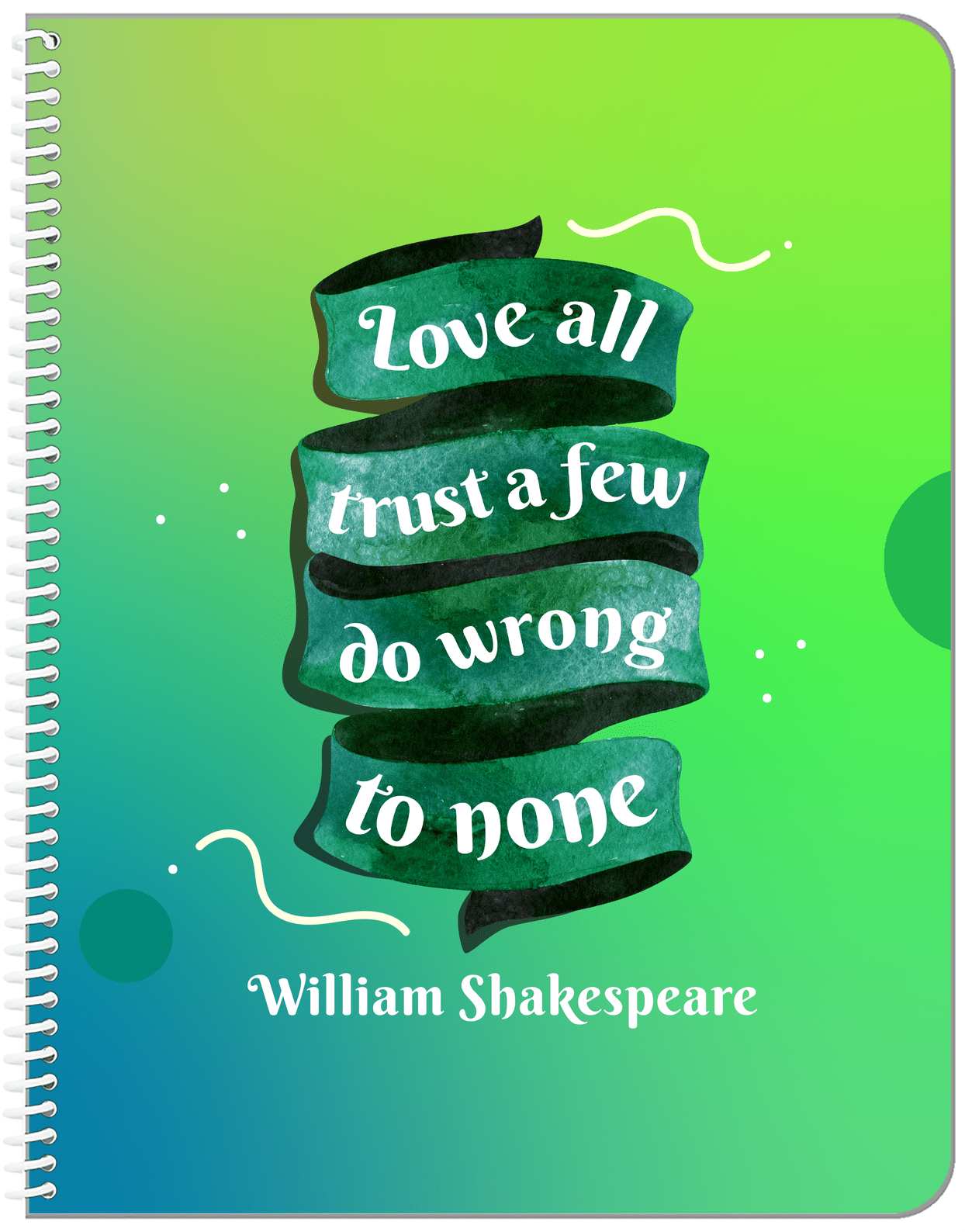 Famous Quotes Notebook - William Shakespeare - Front View