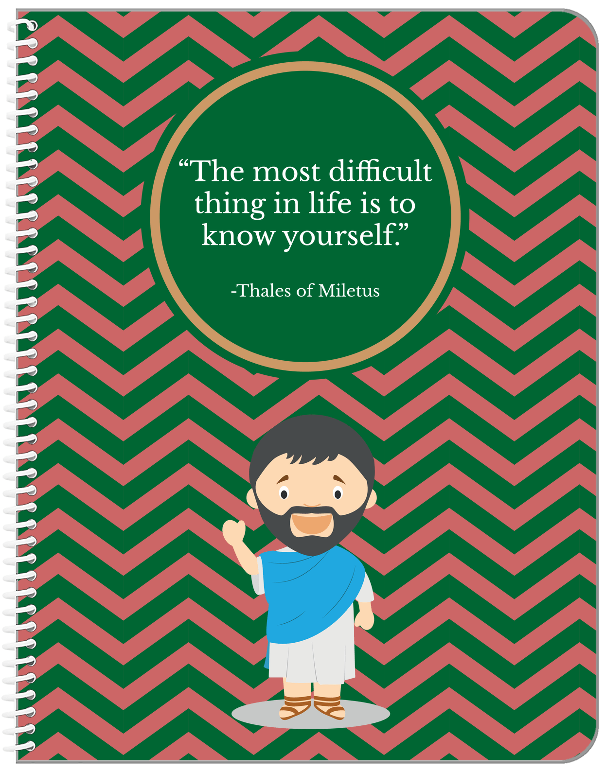 Famous Quotes Notebook - Thales of Miletus - Front View