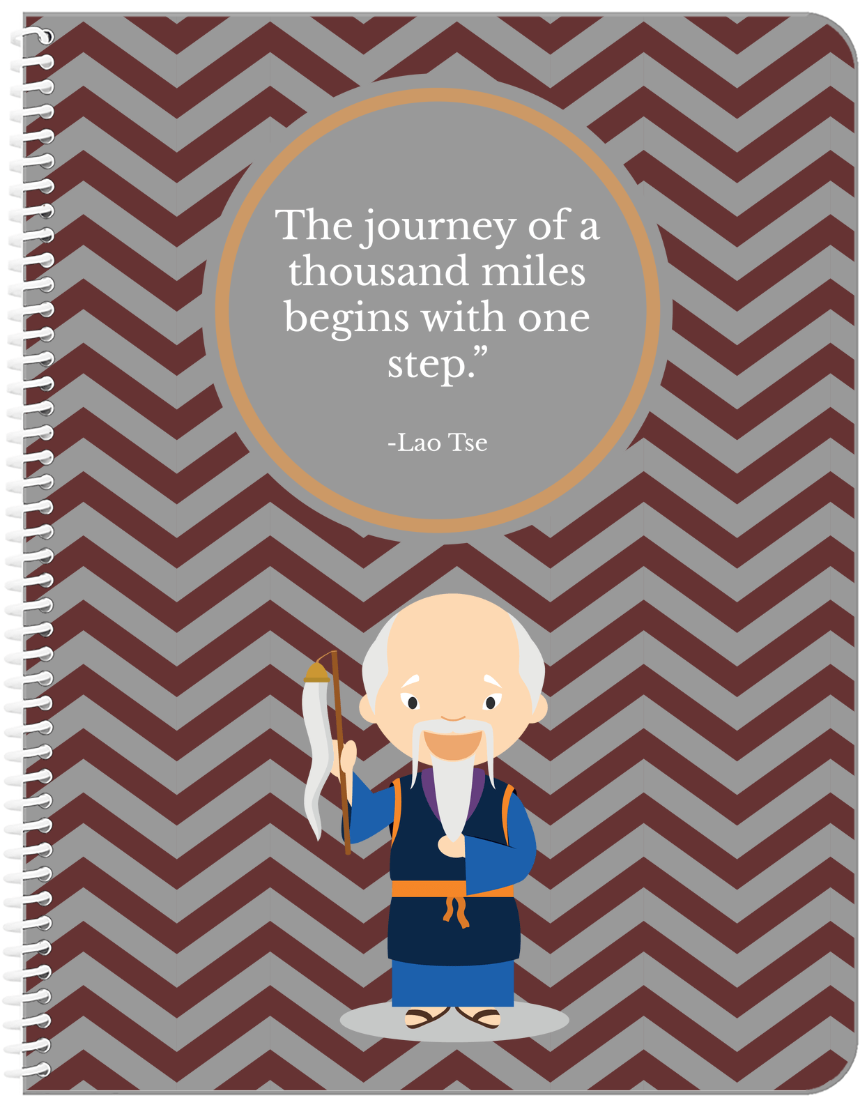 Famous Quotes Notebook - Lao Tse - Front View