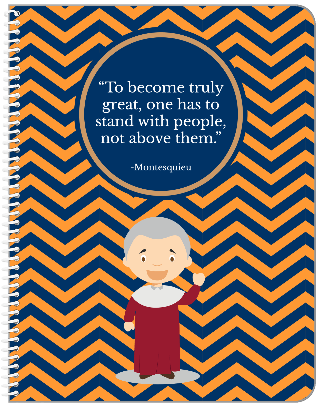 Famous Quotes Notebook - Montesquieu - Front View