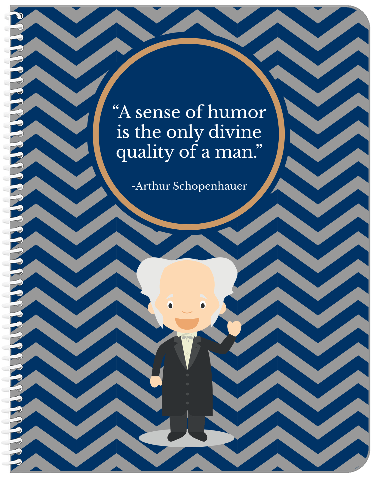 Famous Quotes Notebook - Arthur Schopenhauer - Front View