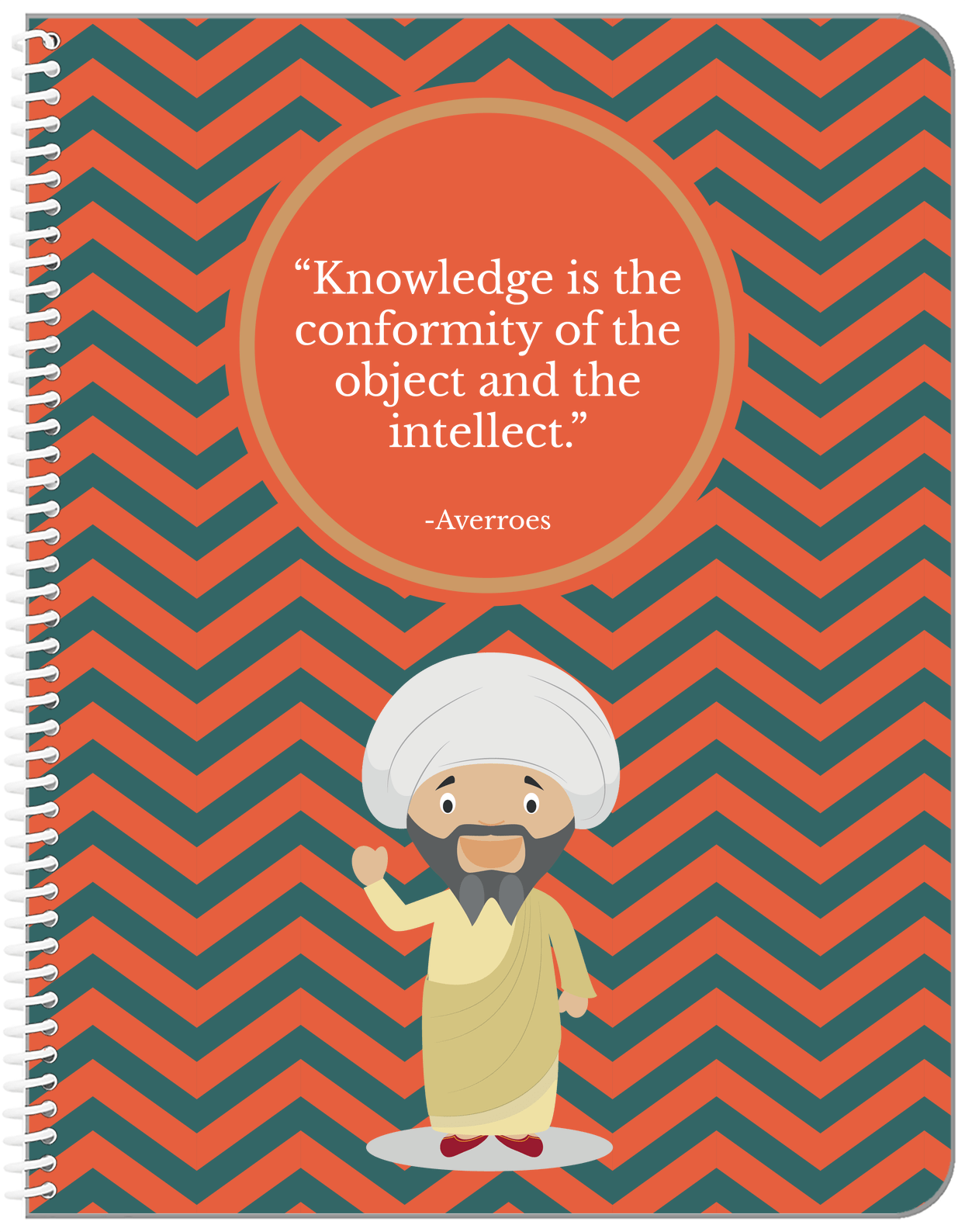 Famous Quotes Notebook - Averroes - Front View