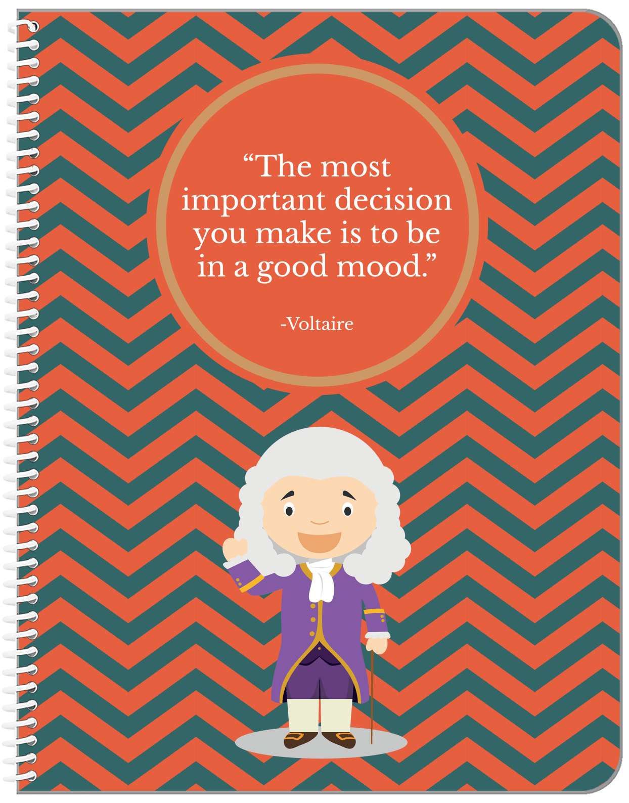 Famous Quotes Notebook - Voltaire - Front View