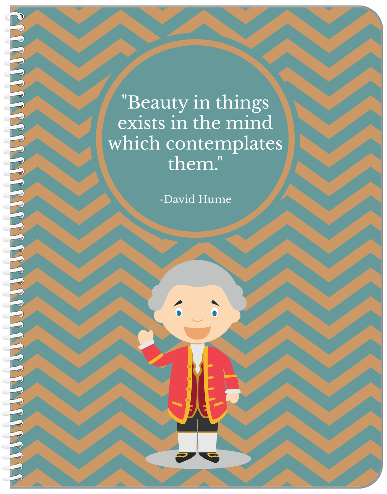 Famous Quotes Notebook - David Hume - Front View