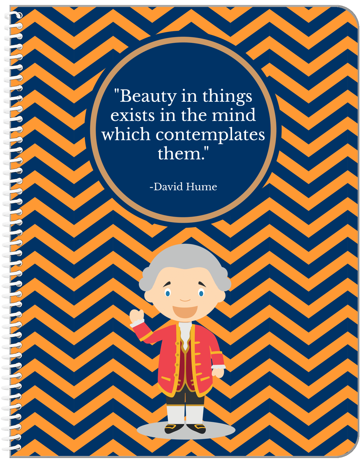 Famous Quotes Notebook - David Hume - Front View