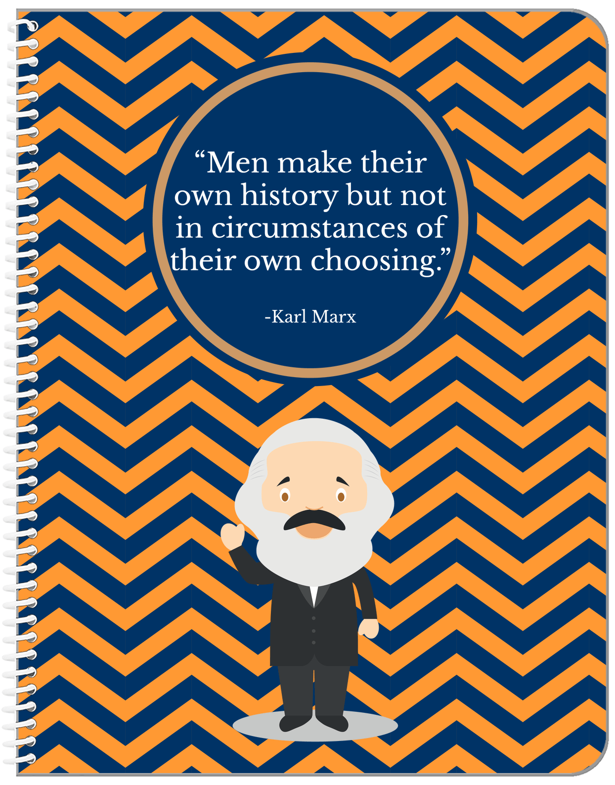 Famous Quotes Notebook - Karl Marx - Front View
