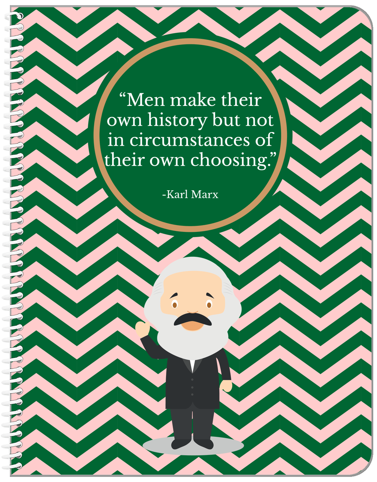 Famous Quotes Notebook - Karl Marx - Front View