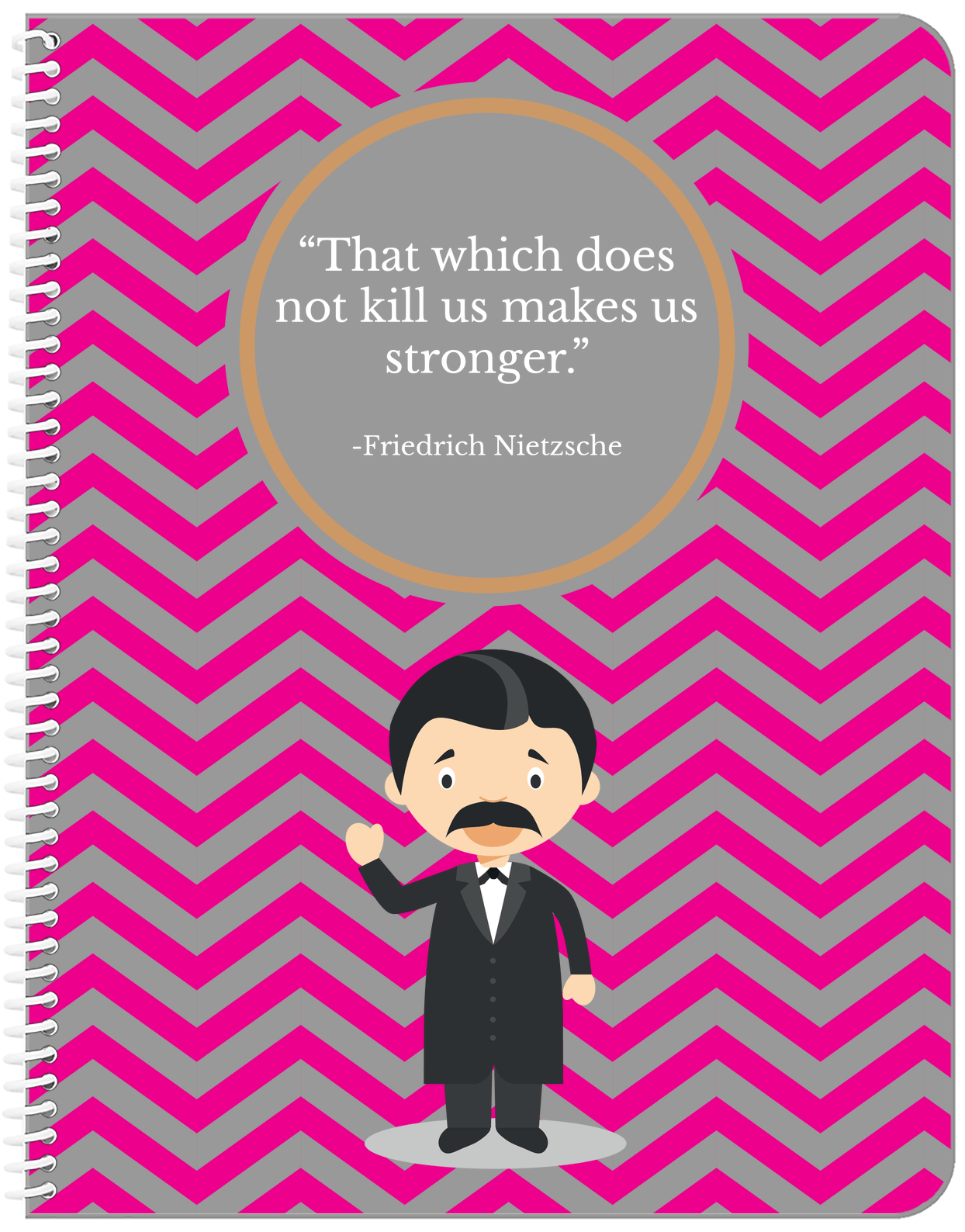 Famous Quotes Notebook - Friedrich Nietzsche - Front View
