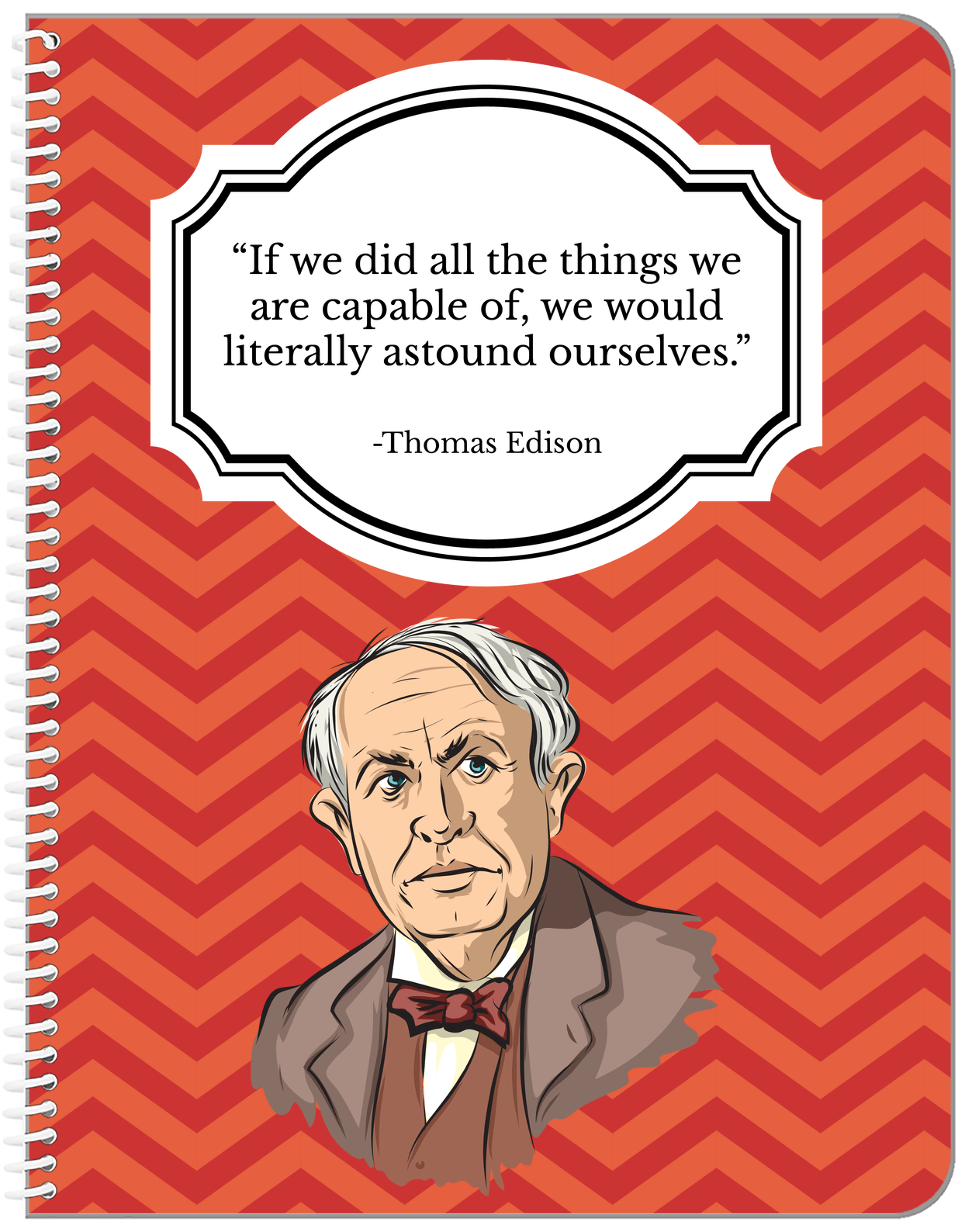 Famous Quotes Notebook - Thomas Edison - Front View