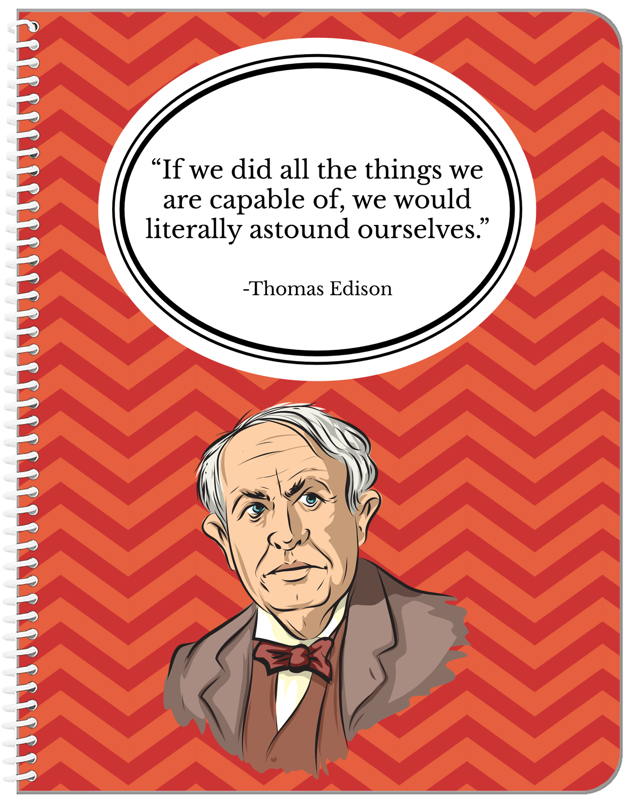 Famous Quotes Notebook - Thomas Edison - Front View